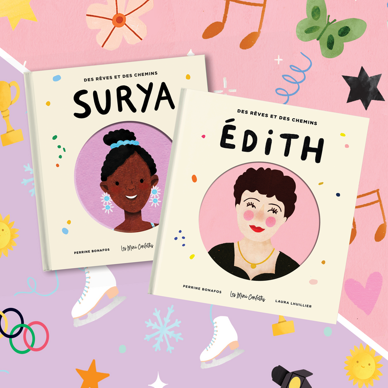 Duo livres enfants Surya Bonaly et Edith Piaf les Mini Confettis