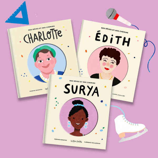 Les Confettis Livres TRIO - Édith + Charlotte + Surya