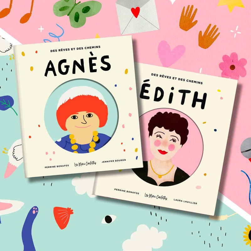Duo livres enfants Agnès Varda et Edith Piaf les Mini Confettis